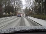 Auf der Heimfahrtt plötzlicher Schneefall vor Königsstein! Ganz schön glatt!